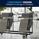 Gray Metal Folding Event Chairs With Cushioned Seats Set Of 2