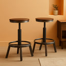 Torjin 24 Inch Adjustable Height Brown Barstools Set