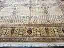 Pakistani Carpet 9x12, Finely Hand Knotted 270 KPSI, Cream, Allover Pattern