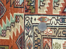 Turkish Kazak Rug 4x6, Geometric Medallions, Vintage Handmade Wool Carpet