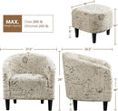 Upholstered Club Chair With Velvet Finish Ottoman Footstool