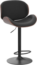 Set Of 2 Adjustable Swivel Bar Stools For Kitchen Island Black