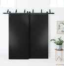 Planum 0010 Black Matte Double Barn Door | Black Bypass Rails
