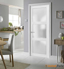 Lucia 2552 White Barn Door Slab with Frosted Glass