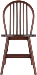 Windsor 2 Piece Solid Wood Dining Chair Set Walnut Finish