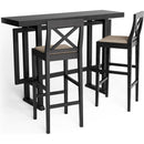 Bar Table,Bar Chair, Extra Long Entryway Table for Entryway, Hallway, Living Room, Foyer, Corridor, Rectangular Wood High Top Kitchen Dining Table, Black