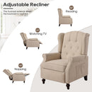Wingback Recliner Chair With Massage And Heat Tufted Fabric