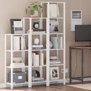 Six Tier Tall White Bookshelf For Small Spaces Living Room