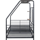 Twin Size Metal House Bed with Trundle, Black