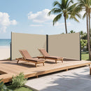 Retractable Side Awning, 276 x 71 in, Waterproof and UV-Resistant, Roll-up Privacy Screen for Balcony, Beige