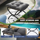 15 Inch Foldable Foot Stool Ottoman Charcoal Gray Washable