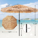 Ainfox 7.5FT Tiki Patio Umbrella Outdoor Table Umbrella With Led Lights