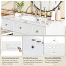 36' Bathroom Vanity with Ceramic Sink, White, Solid Wood Frame, Soft Close Doors, Adjustable Shelves, 3 Drawers ,Including Double-Depth Drawer for Hairdryer Storage(Old sku:SV000003AAW-2)