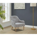 Chenille Armchair, Modern Style Accent Chair with Wood Legs, Comfy Design for Living Room, Bedroom, Office, Gray
