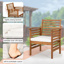 Outdoor Wood Sofa Set Natural Acacia With Thick Cushions