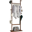 Coat Racks solid wood hanger 23.6* 11*64.1in Solid environmental protection easy to assemble beautiful can be placed in the bedroom/entrance/living room (Walnut)