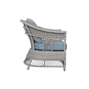 2 Shell Aluminum & Rattan Stationary Chair