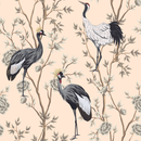 Vintage Wallpaper with Birds