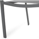 Outdoor Modern Aluminum Dining Chair with Mesh Seat (Set of 2), Gun Metal Gray and Dark Gray