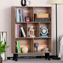 7 Cube Bookshelf 3 Tier Modern With Legs Oak Grey Display