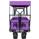 480Lbs Collapsible Wagon with Canopy,Wagon Stroller with 7' All-Terrain Wheels, Lightweight Foldable Wagon, Large Capacity for Camping, Shopping, Sports, and Garden Use, purple
