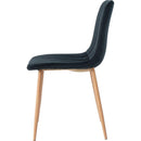 Indoor black velvet dining chair, modern kitchen dining chair with backrest, upholstered side chair with hot transfer metal legs, Family Kitchen Dining Room and living room (set of 4)