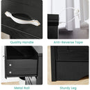 Modern 3 Drawer Bedroom Chest of Drawers with 6 Drawers Dresser, Clothes Organizer -Metal Pulls for Living Room, Bedroom, Hallway, Black,47.6" x 15.7" x 28.9"