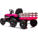Ride on Tractor with Trailer,24V Battery Powered Electric Tractor Toy, 200w*2motor 1.86-4.97MPH/Remote Control,electric car for kids,Three speed adjustable,USB,MP3 ,Bluetooth,LED light, safety belt.