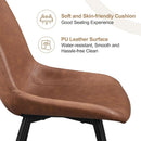 Dining Chairs Set Of 2 Brown Upholstered Faux Leather