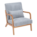 Mid-Century Modern Accent Chair, Arm Chair Living Room Chairs with Pillow Upholstered Reading Chair with Solid Wood Frame &  Living Room Bedroom Balcony (Antique Dark Grey)