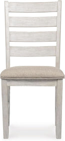 Dining Room Chair Set Of 2 Whitewash Finish Upholstered