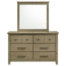 Hazlewood 6-drawer Bedroom Dresser with Mirror Vineyard Oak
