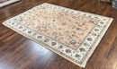 Indo Persian Rug 6x9, Handmade Vintage Wool Carpet, Floral Allover