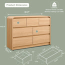 Contemporary Oak Seven Drawer Dresser With Textured Surface