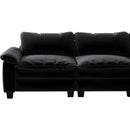 Living Room Furniture Luxury Sectional Sofa Couch with Ottoman Soft Velvet Upholstered Sofa Black