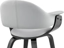 Adalyn Faux Leather Dining Room Accent Chair Gray Black Wood Base