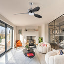 Ceiling Fan for Living Room with 3 ABS Blades, LED Light & Remote
