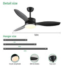 Ceiling Fans Modern with Light, Reversible Motor, and ABS Blades
