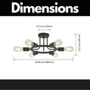 Ceiling Lamp with 6-Lights - Semi Recessed Sputnik Design for Living Rooms