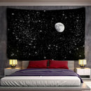 Celestial black & white stars mandala tapestry bedroom wall decor