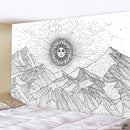 Celestial black & white stars mandala tapestry bedroom wall decor