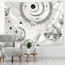 Celestial black & white stars mandala tapestry bedroom wall decor