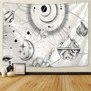 Celestial black & white stars mandala tapestry bedroom wall decor