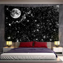 Celestial black & white stars mandala tapestry bedroom wall decor