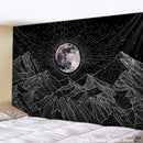 Celestial black & white stars mandala tapestry bedroom wall decor