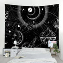 Celestial black & white stars mandala tapestry bedroom wall decor