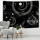 Celestial black & white stars mandala tapestry bedroom wall decor