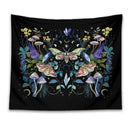 Celestial botanical tapestry wall hanging black bedroom decor