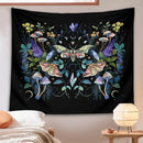 Celestial botanical tapestry wall hanging black bedroom decor