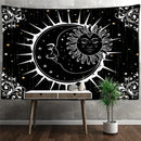 Celestial mandala hippie black & white wall hanging bedroom tapestry